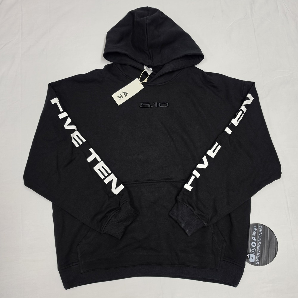 Adidas Five Ten Retro Logo Heavyweight Hoodie Loose Black KB0059 Mens Size Large